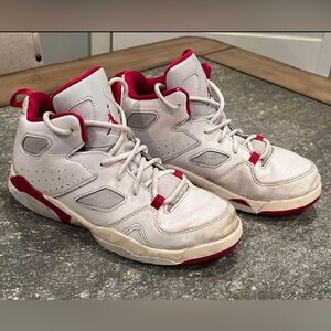 Nike Air Jordan Flight Club 91 White/Platinum/Hibiscus Red, Size 3Y